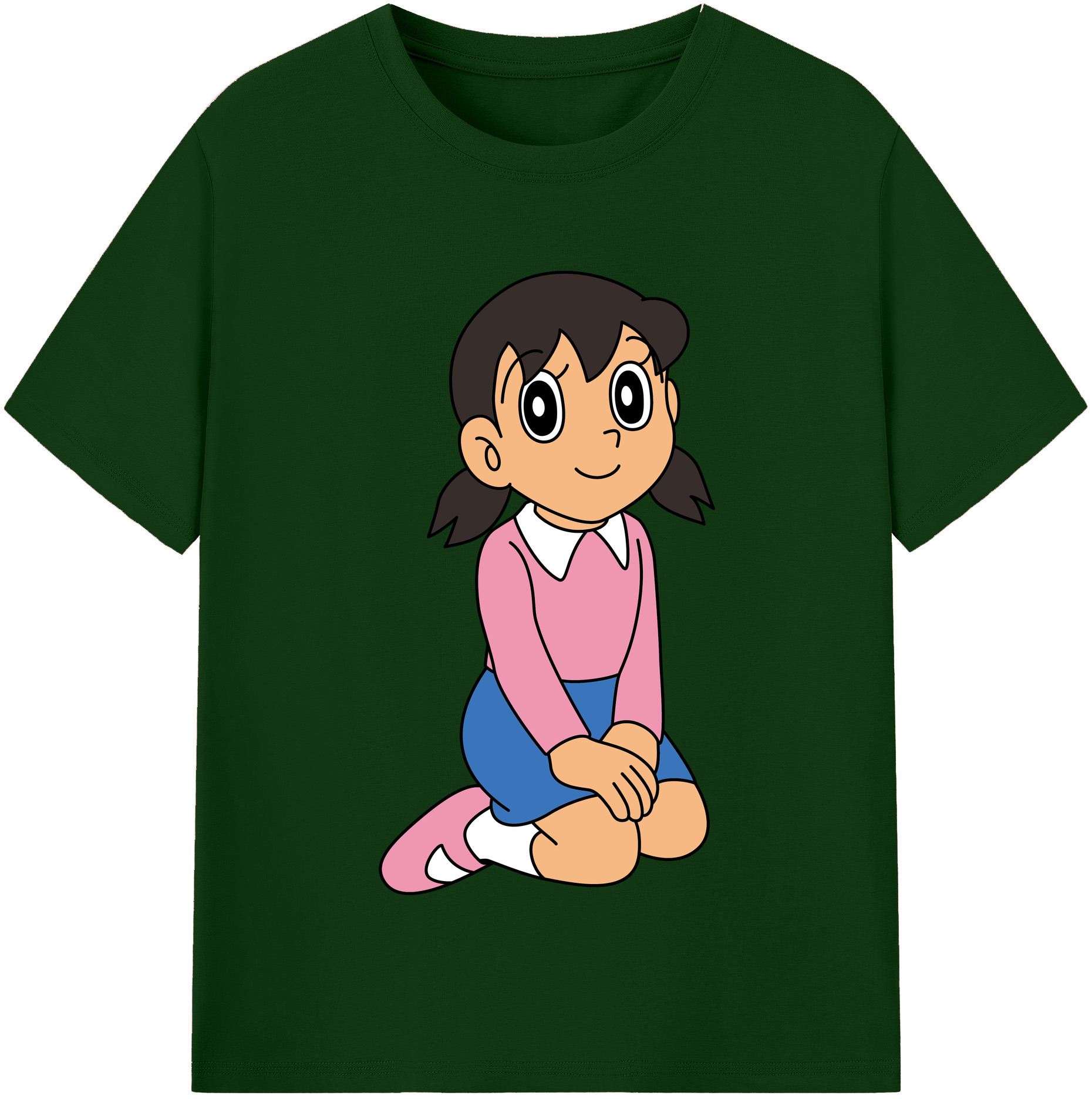 （画像用） ドラえもん みなもと しずか Doraemon Shizuka Minamoto 綿100％半袖Tシャツ（フロントプリント）